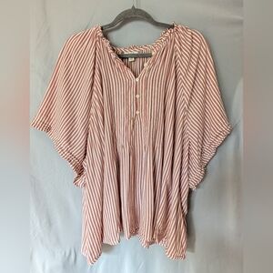 ANA A New Approach Striped Boho Peasant Top 3X